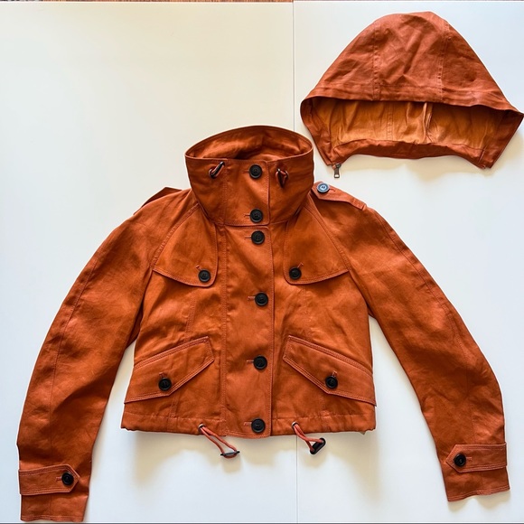 Burberry Jackets & Blazers - Burberry London Women’s Cropped Linen Jacket w/ Detachable Hood